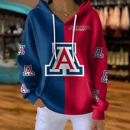 [FAN FAVORITE] NEW CUSTOMIZED NCAA CWS06 ARW ARIZONA WILDCATS RIBBED HOODIE & SWEATSHIRT