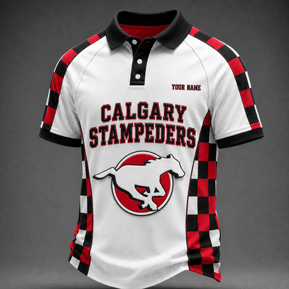 [FAN EXCLUSIVE] NEW CUSTOMIZED CFL06 CGY CALGARY STAMPEDERS POLO SHIRT