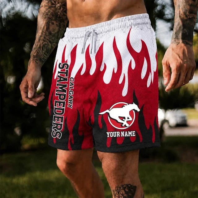[FAN EXCLUSIVE] NEW CUSTOMIZED CFL06 CGY CALGARY STAMPEDERS SHORT PANTS