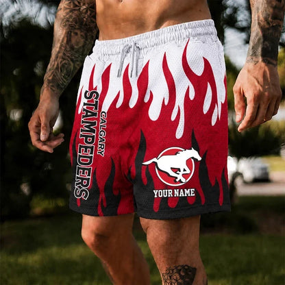 [FAN EXCLUSIVE] NEW CUSTOMIZED CFL06 CGY CALGARY STAMPEDERS SHORT PANTS