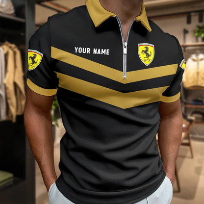 [FAN MUST-HAVE] NEW CUSTOMIZED F106 FER SCUDERIA FERRARI ZIP POLO SHIRT