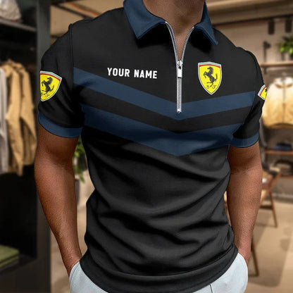 [FAN MUST-HAVE] NEW CUSTOMIZED F106 FER SCUDERIA FERRARI ZIP POLO SHIRT