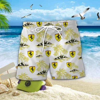 [FAN MUST-HAVE] NEW CUSTOMIZED F106 FER SCUDERIA FERRARI UNISEX HAWAIIAN SHIRT & SHORTS SET