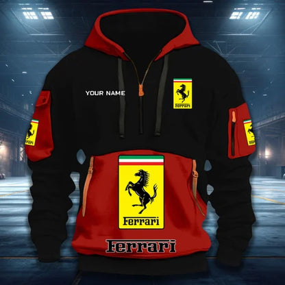 [FAN MUST-HAVE] NEW CUSTOMIZED F106 FER SCUDERIA FERRARI QUARTER ZIP HOODIE