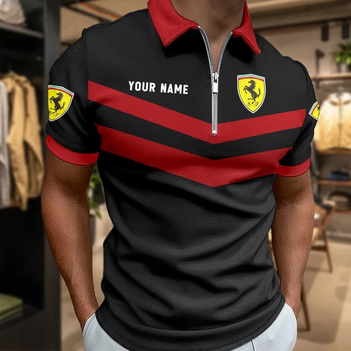 [FAN MUST-HAVE] NEW CUSTOMIZED F106 FER SCUDERIA FERRARI ZIP POLO SHIRT