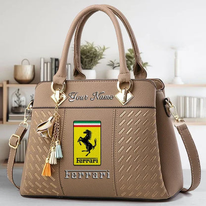 [FAN MUST-HAVE] NEW CUSTOMIZED F106 FER SCUDERIA FERRARI MULTICOLOR HANDBAG