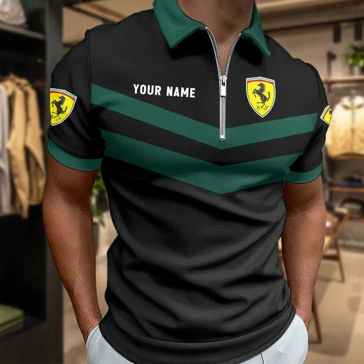 [FAN MUST-HAVE] NEW CUSTOMIZED F106 FER SCUDERIA FERRARI ZIP POLO SHIRT