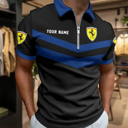 [FAN MUST-HAVE] NEW CUSTOMIZED F106 FER SCUDERIA FERRARI ZIP POLO SHIRT