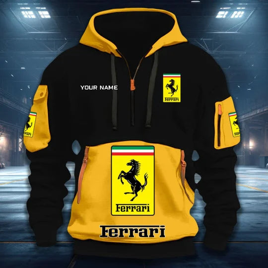 [FAN MUST-HAVE] NEW CUSTOMIZED F106 FER SCUDERIA FERRARI QUARTER ZIP HOODIE