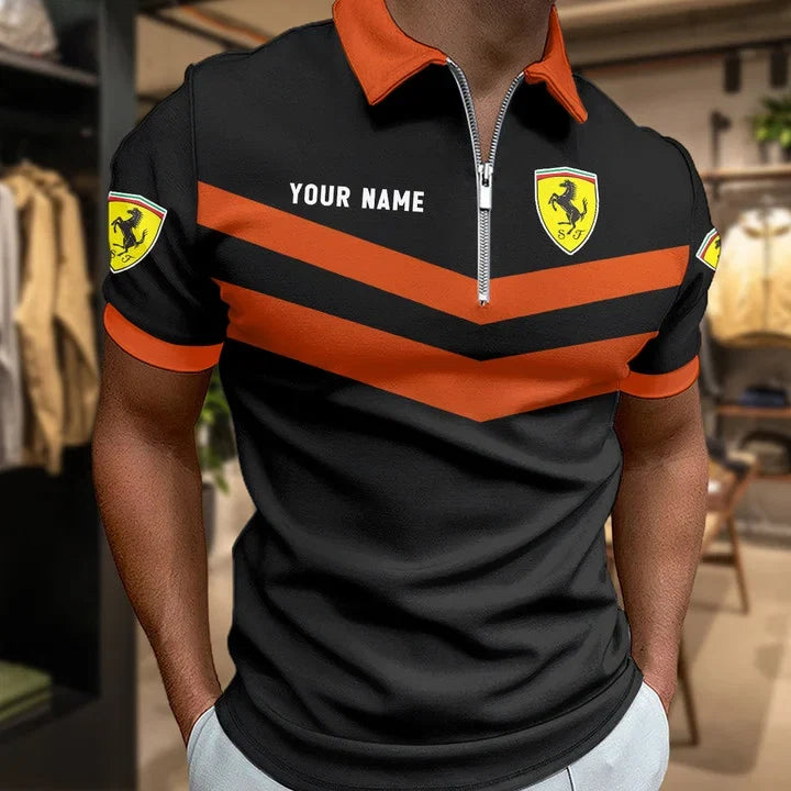 [FAN MUST-HAVE] NEW CUSTOMIZED F106 FER SCUDERIA FERRARI ZIP POLO SHIRT