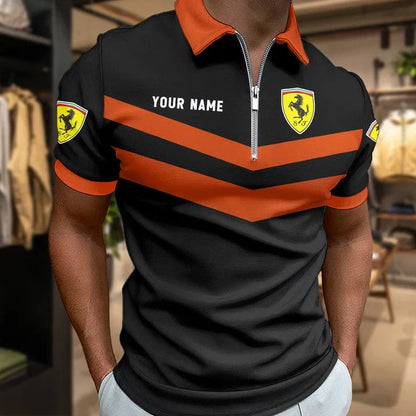 [FAN MUST-HAVE] NEW CUSTOMIZED F106 FER SCUDERIA FERRARI ZIP POLO SHIRT