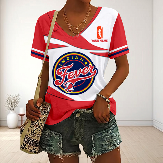 ENDING TODAY - NEW CUSTOMIZED WNBA06 IDF INDIANA FEVER V-NECK FEMALE SHIRT