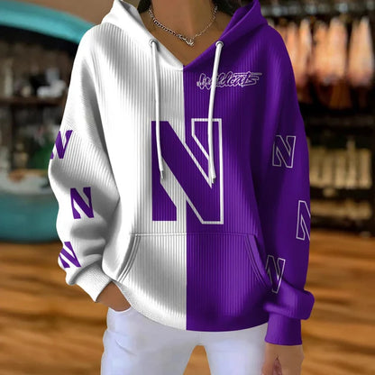 [FAN FAVORITE] NEW CUSTOMIZED NCAA CFH06 NOW NORTHWESTERN WILDCATS RIBBED HOODIE & SWEATSHIRT