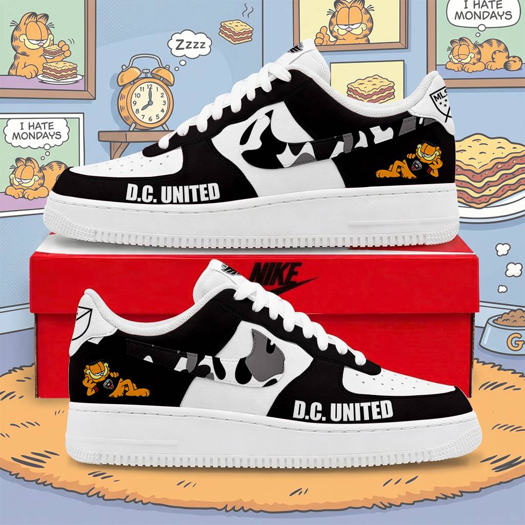 FINAL SALE - NEW CUSTOMIZED MLS06 DCU D.C. UNITED x GARFIELD AF1 SNEAKERS