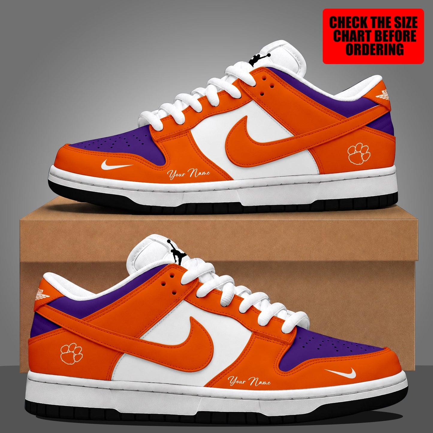 [FAN FAVORITE] NEW CUSTOMIZED NCAA FBS07 CST CLEMSON TIGERS DUNK LOW SHOES