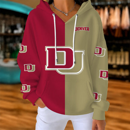 [FAN FAVORITE] NEW CUSTOMIZED NCAA MFF07 DEP DENVER PIONEERS RIBBED HOODIE & SWEATSHIRT