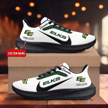 [FAN EXCLUSIVE] NEW CUSTOMIZED CFL07 EDM EDMONTON ELKS STRAPPY ROAD RUNNING SHOES