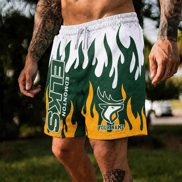[FAN EXCLUSIVE] NEW CUSTOMIZED CFL07 EDM EDMONTON ELKS SHORT PANTS