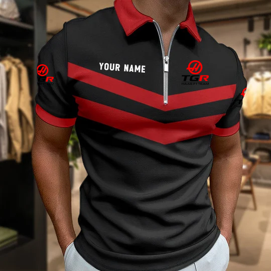 [FAN MUST-HAVE] NEW CUSTOMIZED F107 TGR HAAS ZIP POLO SHIRT