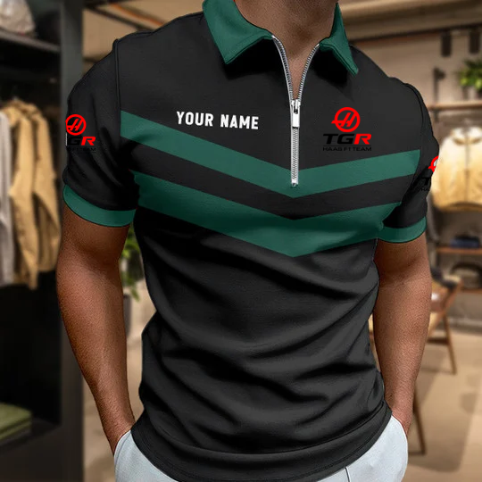 [FAN MUST-HAVE] NEW CUSTOMIZED F107 TGR HAAS ZIP POLO SHIRT