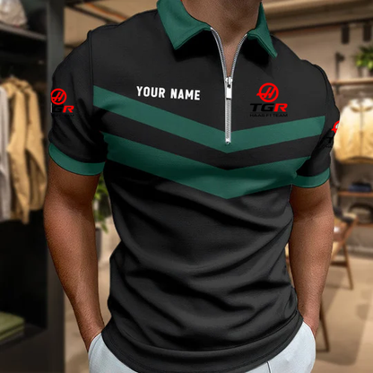 [FAN MUST-HAVE] NEW CUSTOMIZED F107 TGR HAAS ZIP POLO SHIRT