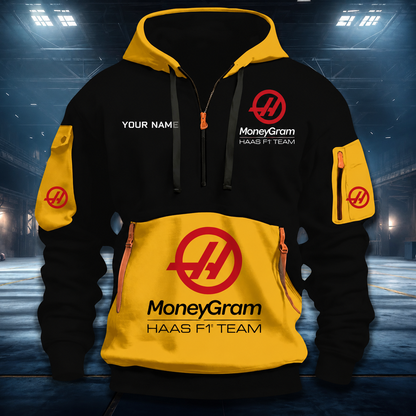 [FAN MUST-HAVE] NEW CUSTOMIZED F107 HAS HAAS QUARTER ZIP HOODIE