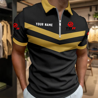 [FAN MUST-HAVE] NEW CUSTOMIZED F107 TGR HAAS ZIP POLO SHIRT