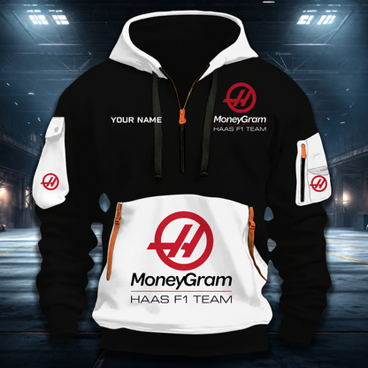 [FAN MUST-HAVE] NEW CUSTOMIZED F107 HAS HAAS QUARTER ZIP HOODIE