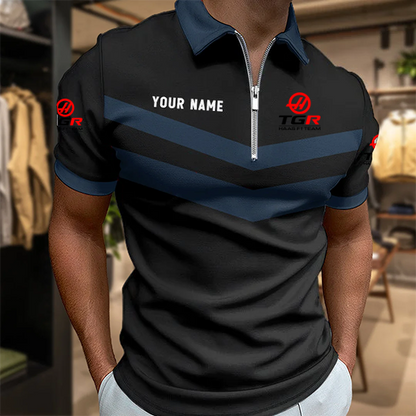 [FAN MUST-HAVE] NEW CUSTOMIZED F107 TGR HAAS ZIP POLO SHIRT