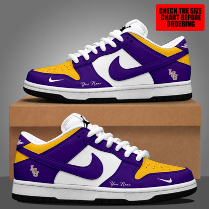 [FAN FAVORITE] NEW CUSTOMIZED NCAA CWS07 LST LSU TIGERS DUNK LOW SHOES