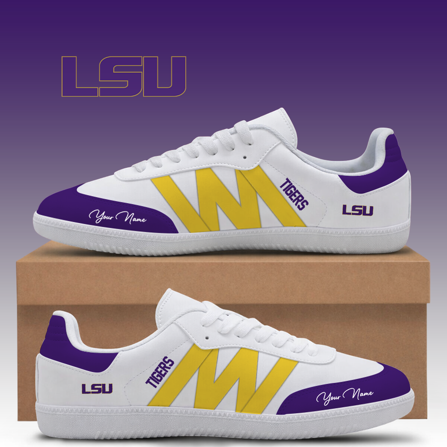 [FAN FAVORITE] NEW CUSTOMIZED NCAA CWS07 LST LSU TIGERS CLASSIC SNEAKERS