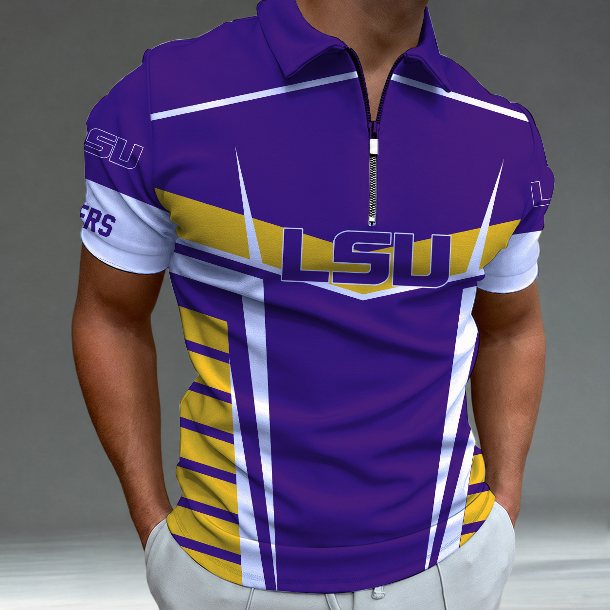 [FAN FAVORITE] NEW CUSTOMIZED NCAA CWS07 LST LSU TIGERS POLO SHIRT