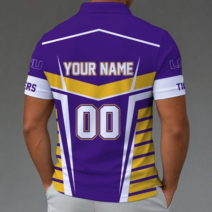 [FAN FAVORITE] NEW CUSTOMIZED NCAA CWS07 LST LSU TIGERS POLO SHIRT