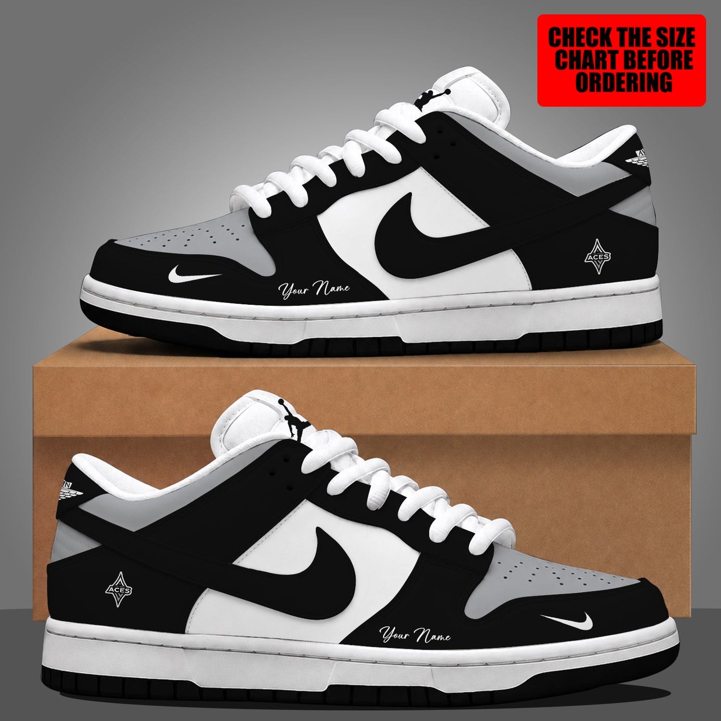 [FAN FAVORITE] NEW CUSTOMIZED WNBA07 LVA LAS VEGAS ACES DUNK LOW SHOES