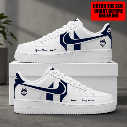 [FAN FAVORITE] NEW CUSTOMIZED NCAA CFH07 UCH UCONN HUSKIES AF1 SHOES