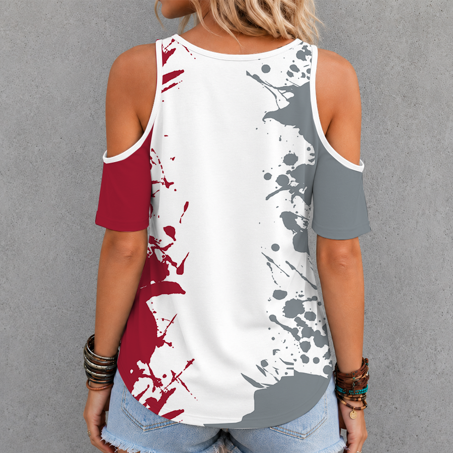 [FAN FAVORITE] NEW CUSTOMIZED NCAA FBS08 ABC ALABAMA CRIMSON TIDE CRISS CROSS V-NECK TOP