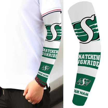 [FAN EXCLUSIVE] NEW CUSTOMIZED CFL08 SSK SASKATCHEWAN ROUGHRIDERS SUN ARM SLEEVES