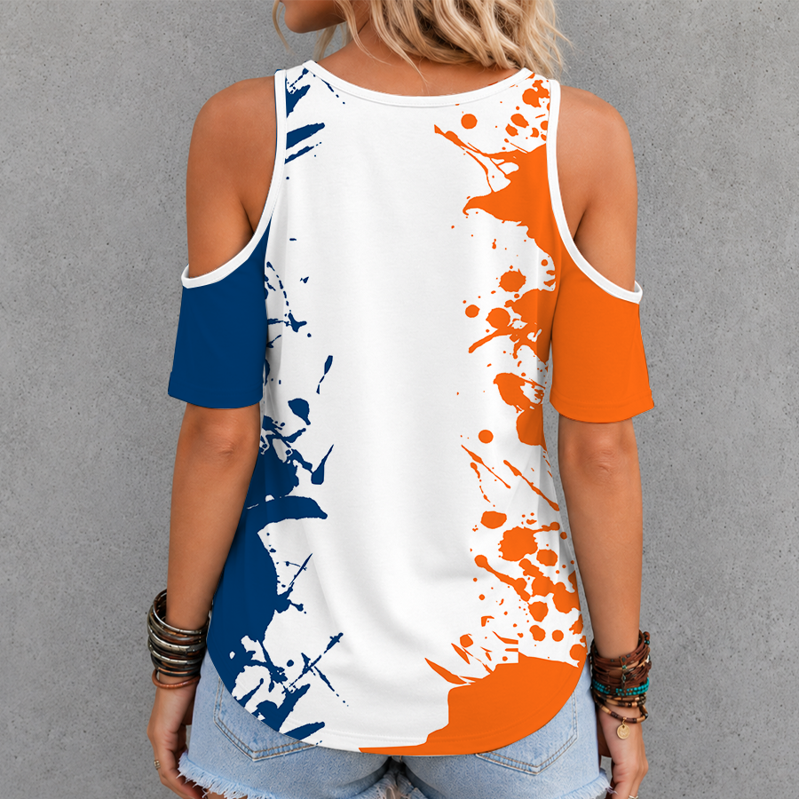 [FAN FAVORITE] NEW CUSTOMIZED NCAA CFH08 VIC VIRGINIA CAVALIERS CRISS CROSS V-NECK TOP