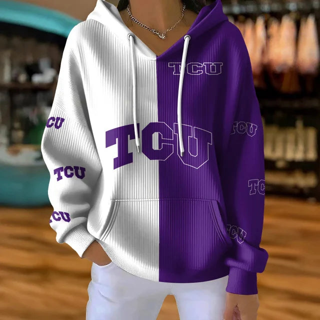 [FAN FAVORITE] NEW CUSTOMIZED NCAA FBS09 THF TCU HORNED FROGS RIBBED HOODIE & SWEATSHIRT