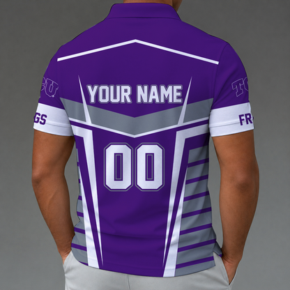 [FAN FAVORITE] NEW CUSTOMIZED NCAA FBS09 THF TCU HORNED FROGS POLO SHIRT