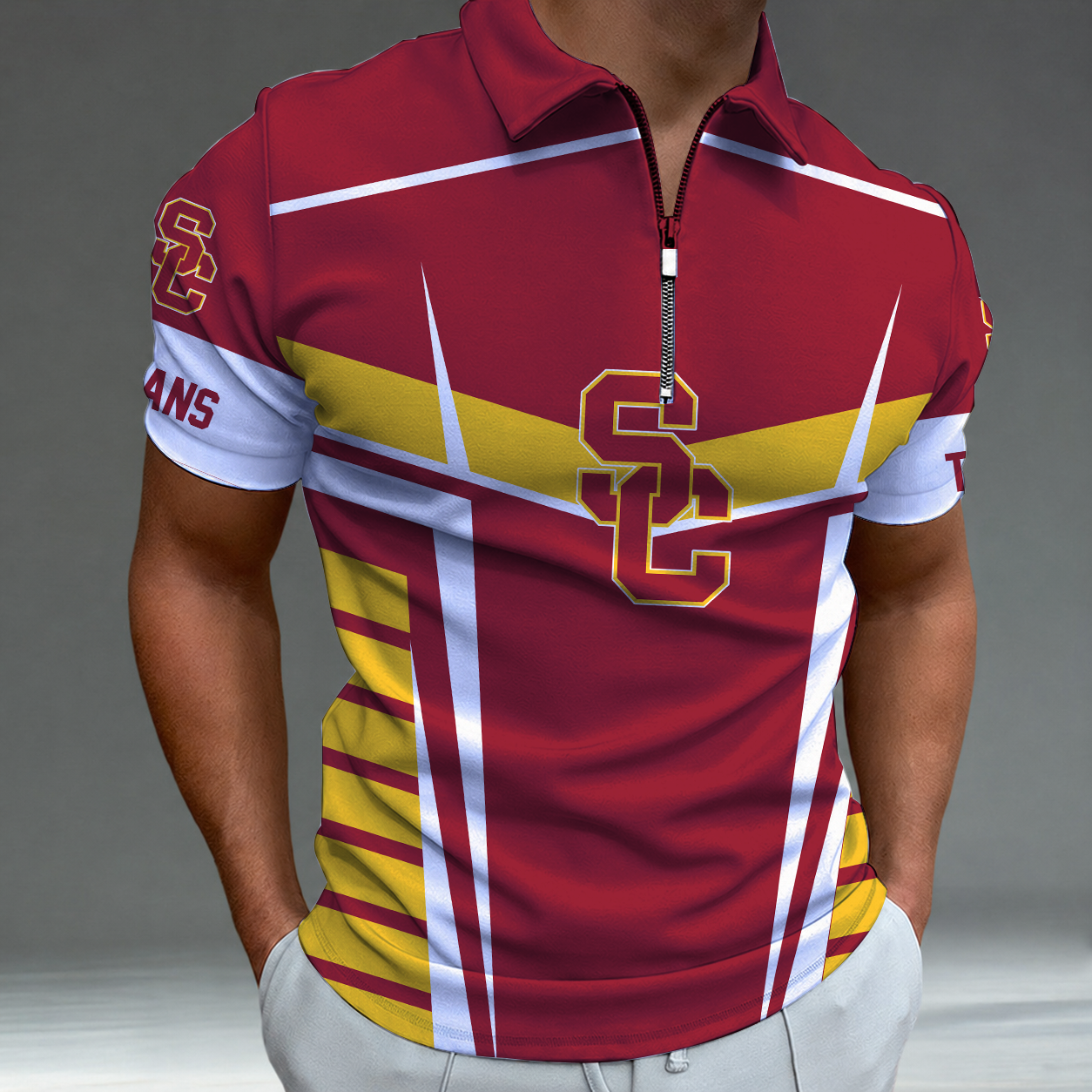 [FAN FAVORITE] NEW CUSTOMIZED NCAA CWS09 USC USC TROJANS POLO SHIRT