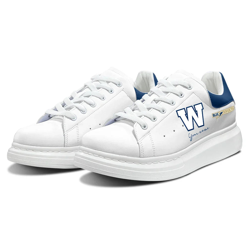 [FAN EXCLUSIVE] NEW CUSTOMIZED CFL09 WPG WINNIPEG BLUE BOMBERS MCQUEEN SHOES