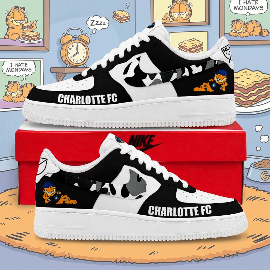 FINAL SALE - NEW CUSTOMIZED MLS09 CLF CHLT FC x GARFIELD AF1 SNEAKERS