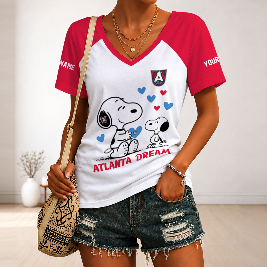 [FAN FAVORITE] NEW CUSTOMIZED WNBA01 ALD ATLANTA DREAM V-NECK FEMALE SHIRT