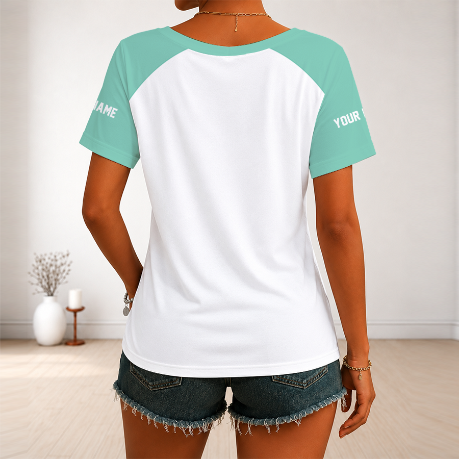 [FAN FAVORITE] NEW CUSTOMIZED WNBA10 NYL NEW YORK LIBERTY V-NECK FEMALE SHIRT