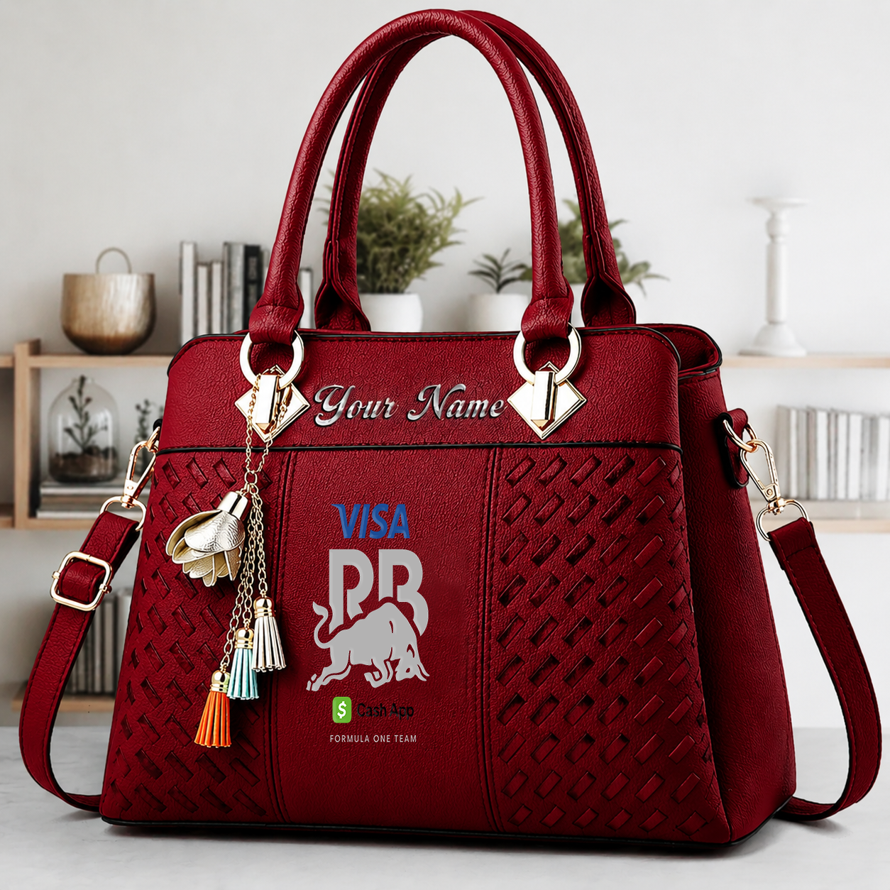 [FAN MUST-HAVE] NEW CUSTOMIZED F110 RBU RACING BULLS MULTICOLOR HANDBAG