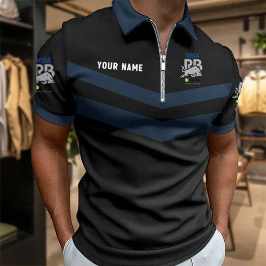[FAN MUST-HAVE] NEW CUSTOMIZED F110 RBU RACING BULLS ZIP POLO SHIRT