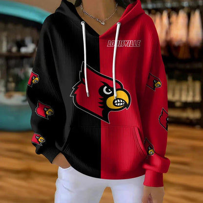 [FAN FAVORITE] NEW CUSTOMIZED NCAA FBS10 ULC LOUISVILLE CARDINALS RIBBED HOODIE & SWEATSHIRT