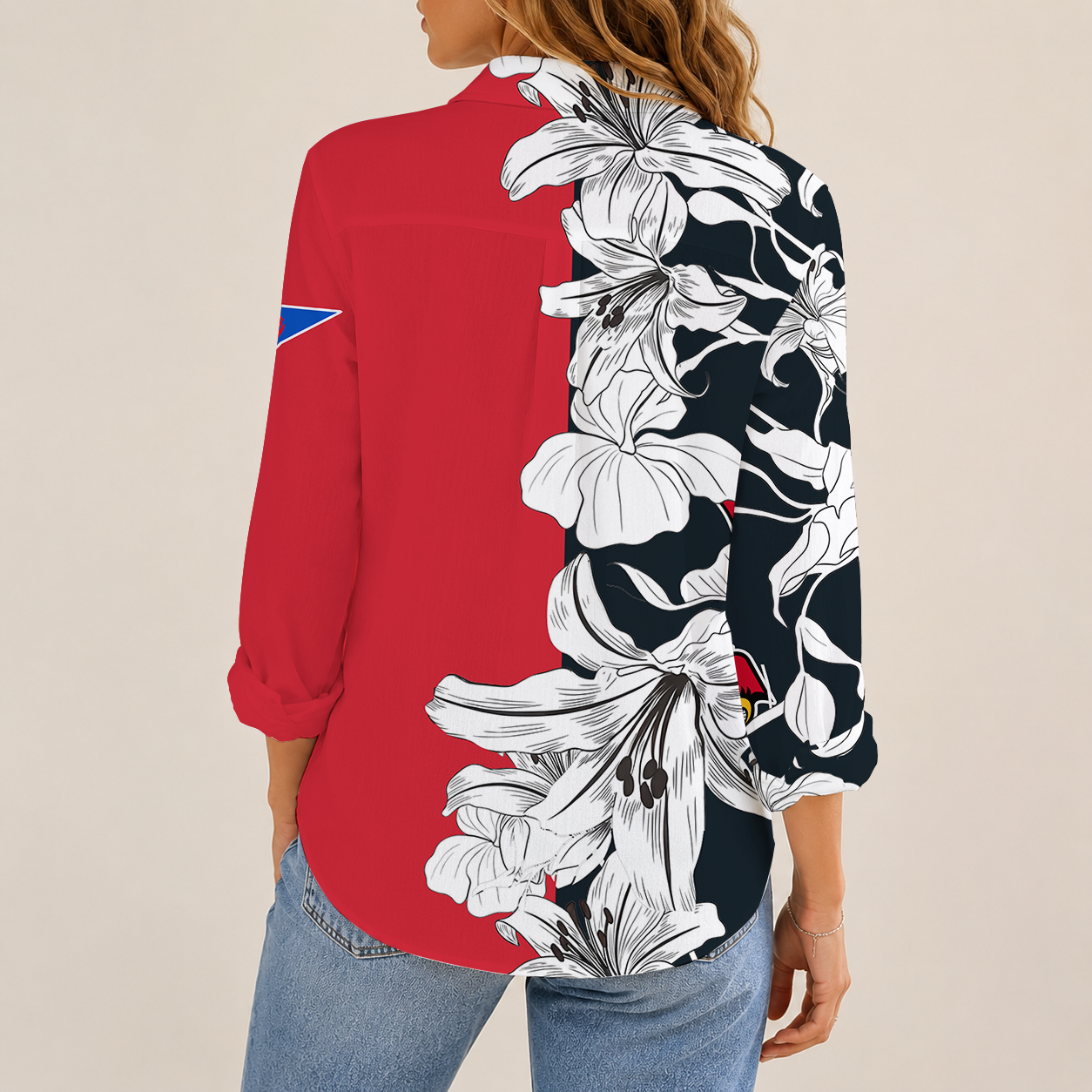 [FAN FAVORITE] NEW CUSTOMIZED NCAA FBS10 ULC LOUISVILLE CARDINALS WOMEN CASUAL SHIRT