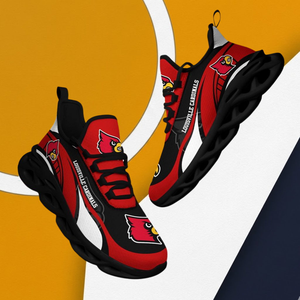 LIMITED EDITION - NEW CUSTOMIZED NCAA FBS10 ULC LOUISVILLE CARDINALS CLUNKY SNEAKERS